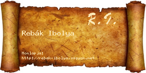 Rebák Ibolya névjegykártya
